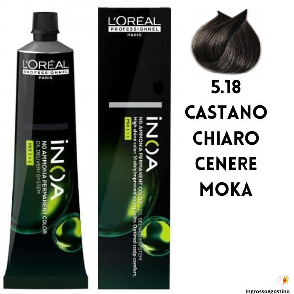 Inoa L'Oreal Dye 60ml 5.18 Light Brown Ash Mocha
