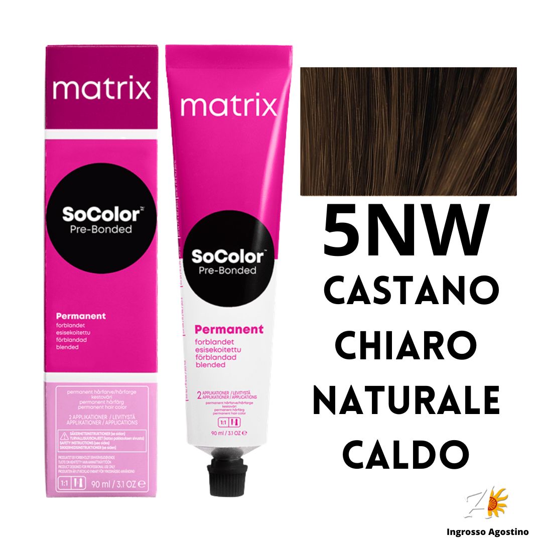 Tintura SoColor Matrix 5NW Castano Chiaro Naturale Caldo 90ml