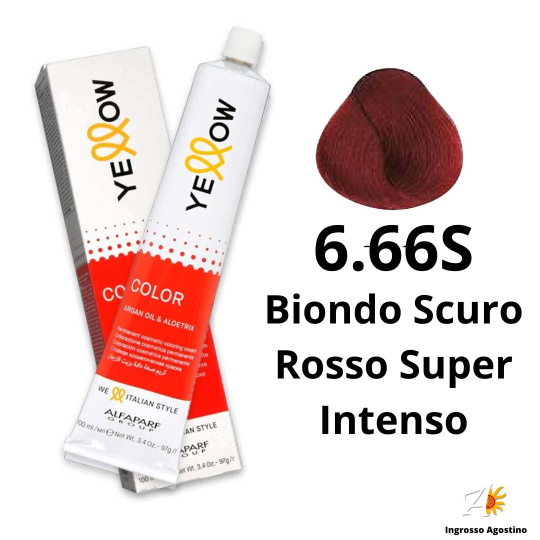Tintura Yellow Alfaparf 100ml 6.66S Biondo Scuro Rosso Super Intenso