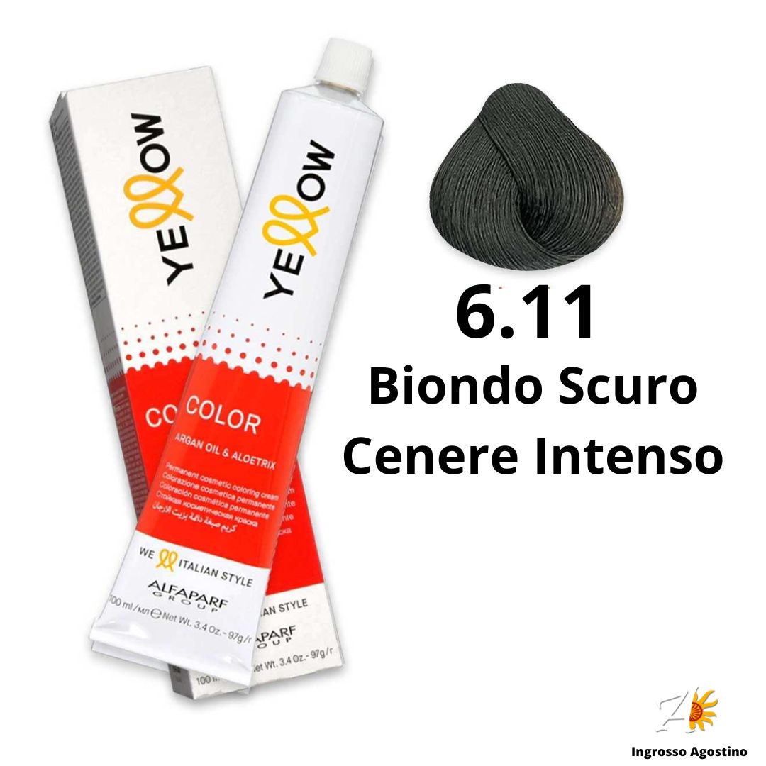 Tintura Yellow Alfaparf 100ml 6.11 Biondo Scuro Cenere Intenso