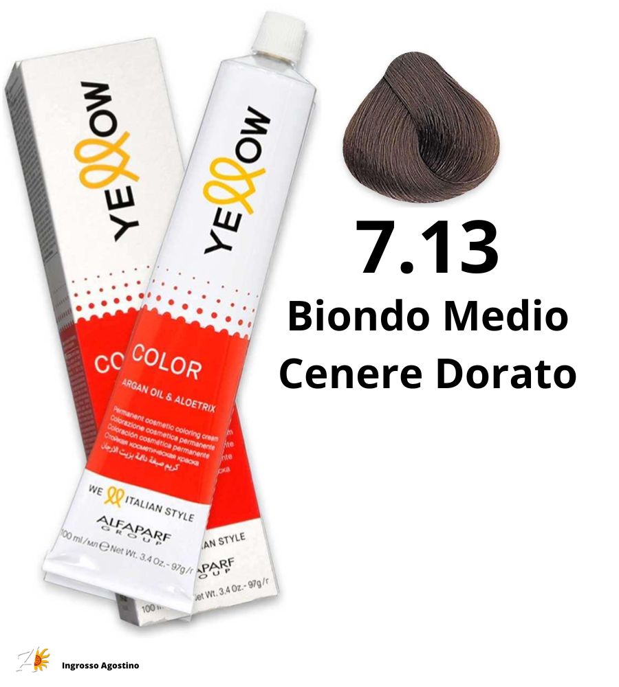 Tintura Yellow Alfaparf 100ml 7.13 Biondo Medio Cenere Dorato