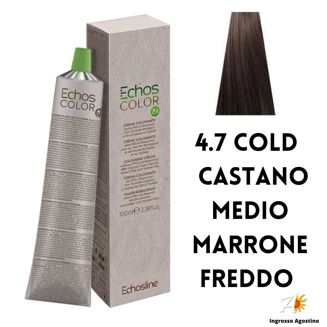 Echosline Echos Color Tintura 4.7 COLD Castano Medio Marrone Freddo 100ml