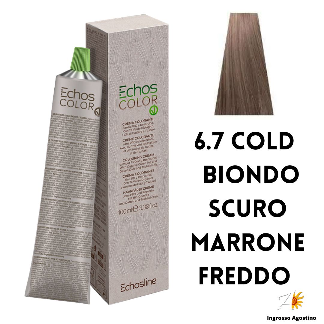 Echosline Echos Color Tintura 6.7 COLD Biondo Scuro Marrone Freddo 100ml