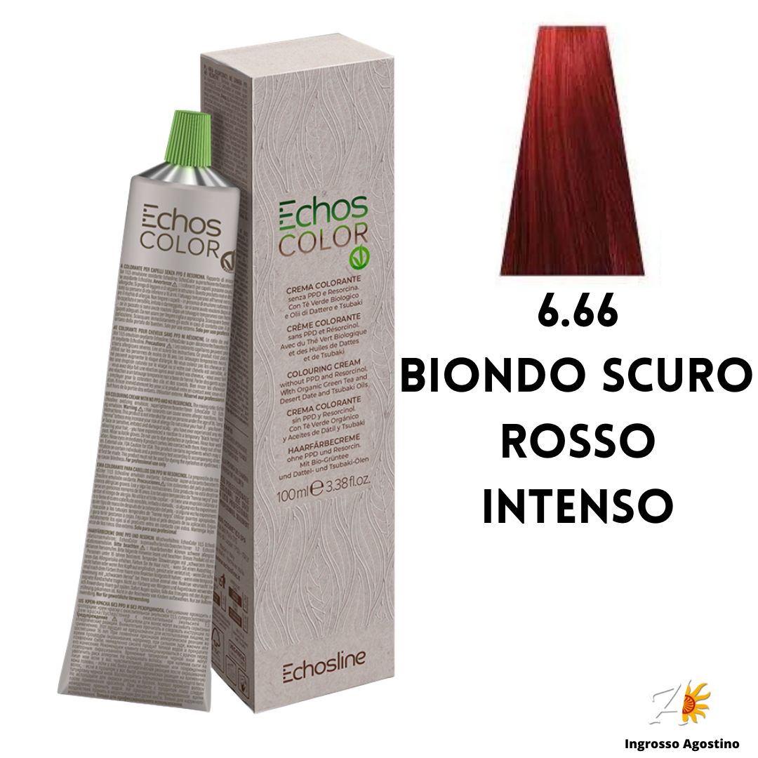Echosline Echos Color Tintura 6.66 Biondo Scuro Rosso Intenso 100ml