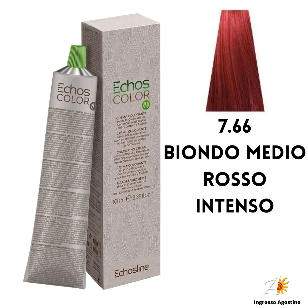 Echosline Echos Color Tintura 7.66 Biondo Medio Rosso Intenso 100ml