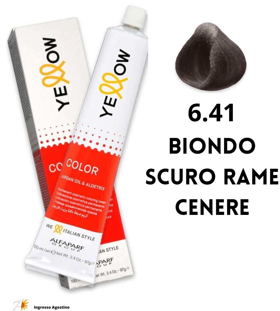Tintura Yellow Alfaparf 100ml 6.41 Biondo Scuro Rame Cenere