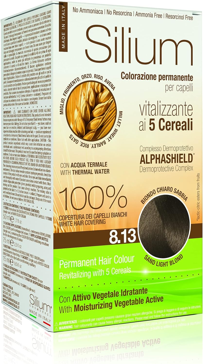 Silium Permanent Hair Color 8.13 Light Blonde Sand