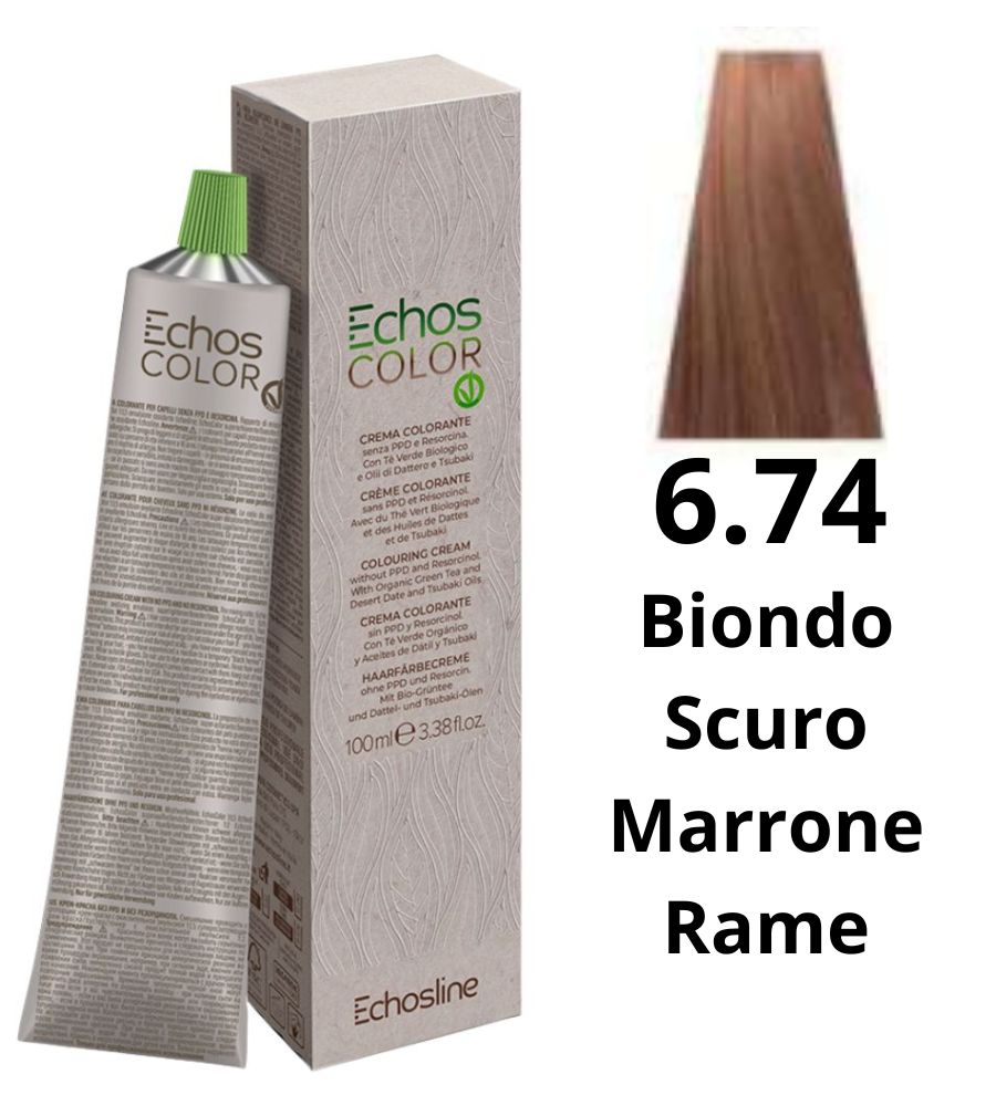 Echosline Echos Color Tintura 6.74 Biondo Scuro Marrone Rame