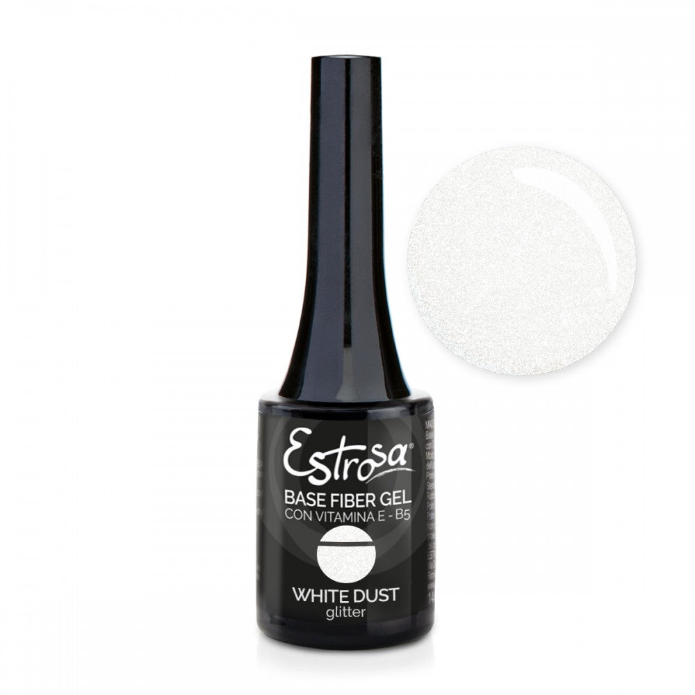 ESTROSA SMALTO SEMIPERMANENTE 14ML BASE FIBER GEL WHITE DUST