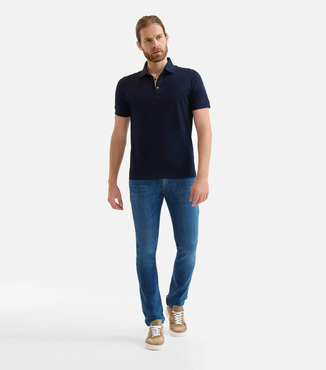 Alviero Martini Prima Classe - Polo a maniche corte in cotone Blu Mare