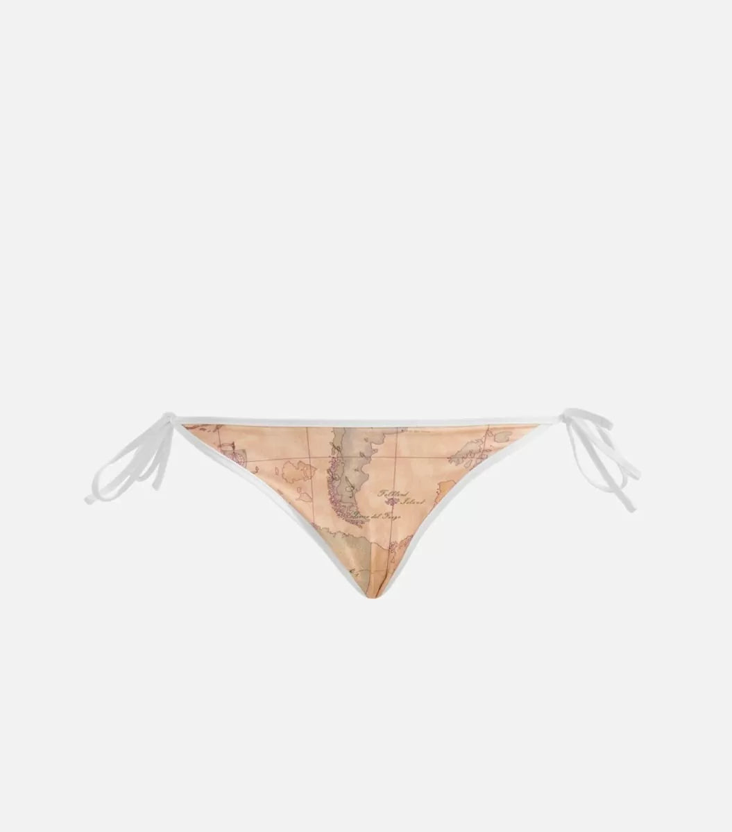 Alviero Martini Prima Classe - Bikini - Triangolo mare imbottito + Slip mare con laccetti stampa Geo Classic