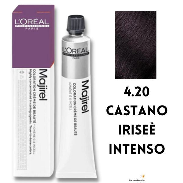 Tintura Majirel L'Oreal 50ml 4.20 Castano Irisè Intenso