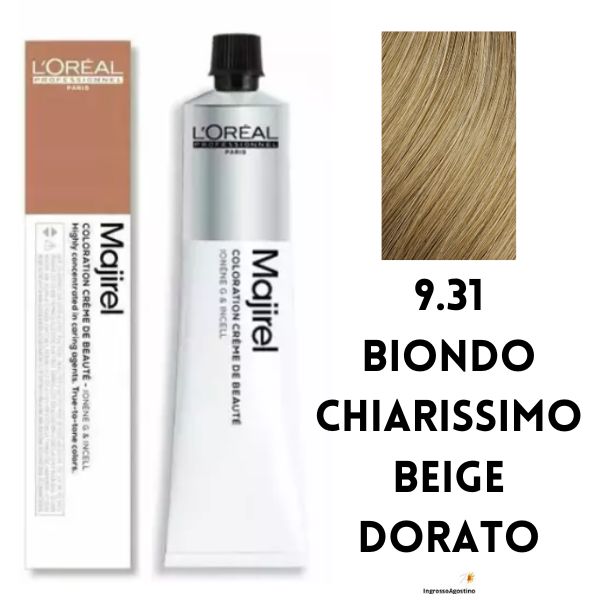 Tintura Majirel L'Oreal 50ml 9.31 Biondo Chiarissimo Beige Dorato