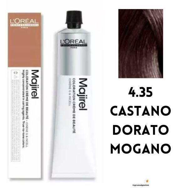 Tintura Majirel L'Oreal 50ml 4.35 Castano Dorato Mogano