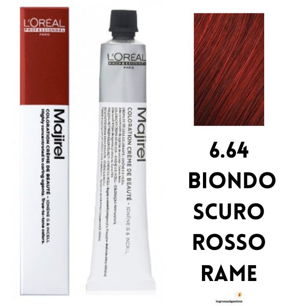 Tintura Majirel L'Oreal 50ml 6.64 Biondo Scuro Rosso Rame