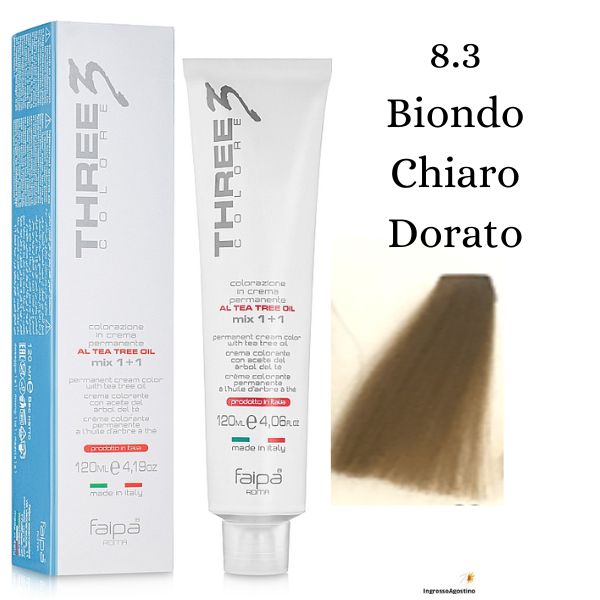 Three3 Color Tintura 120ml 8.3 Biondo Chiaro Dorato Faipa