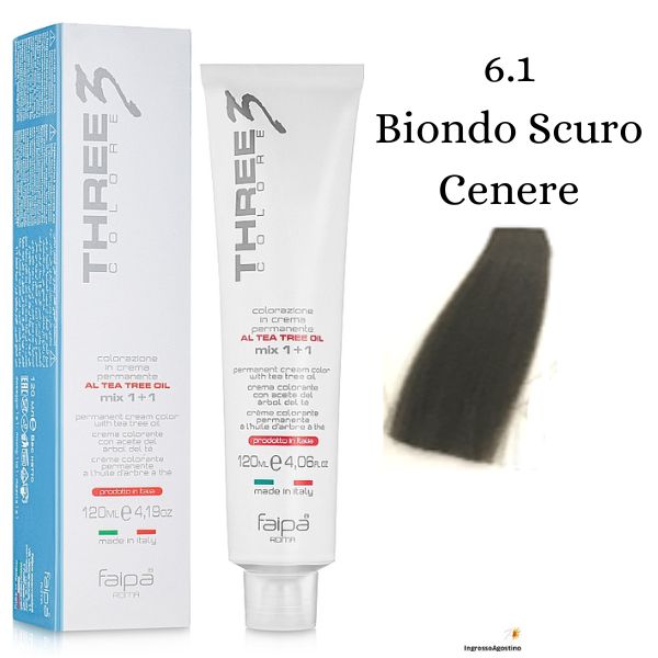 Three3 Colore Tintura 120ml 6.1 Biondo Scuro Cenere Faipa