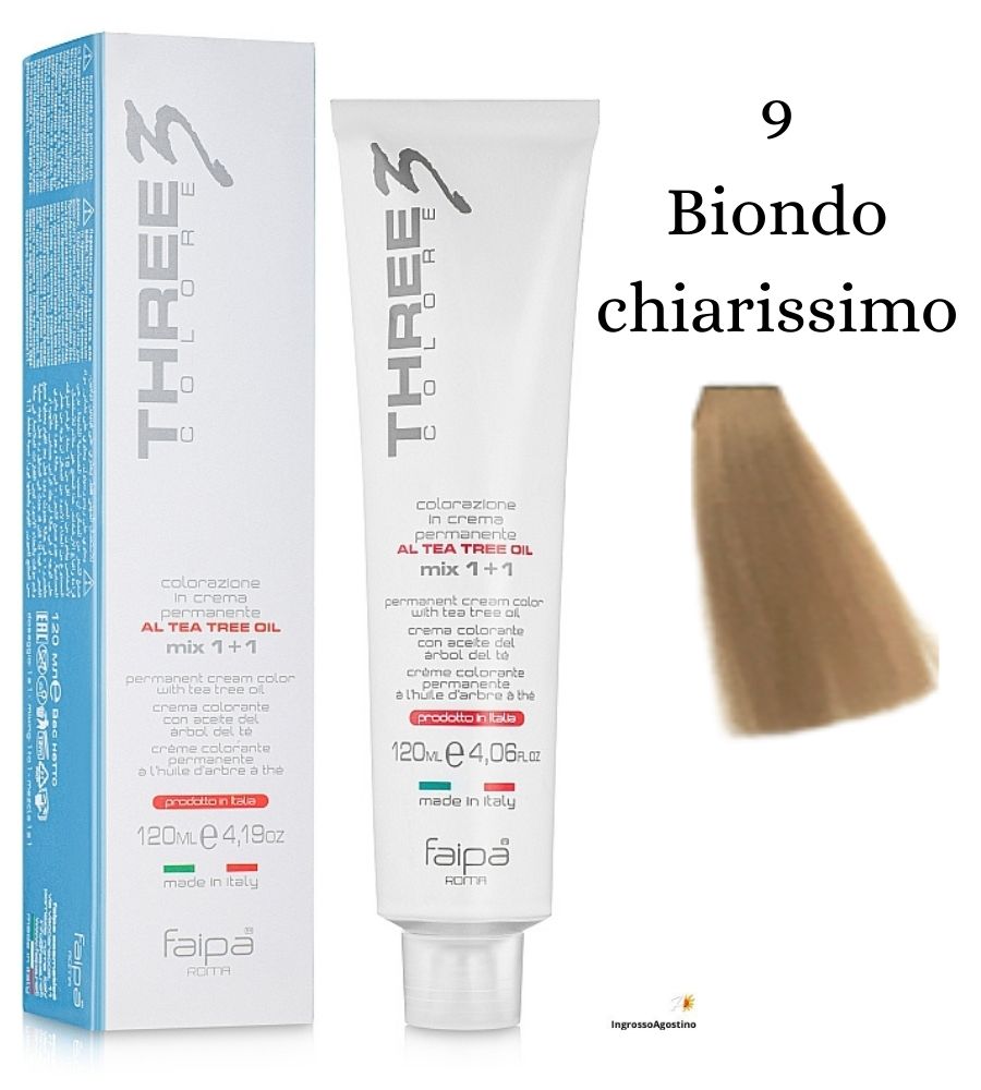 Three3 Colore Tintura 120ML 9 Biondo Chiarissimo FAIPA