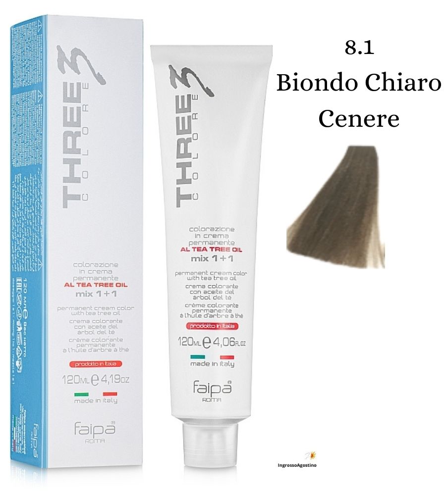 Three3 Colore Tintura 120ml 8.1 Biondo Chiaro Cenere