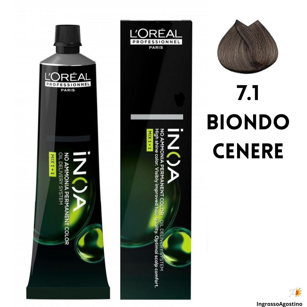 Tintura Inoa 60ml L'Oreal 7.1 Biondo Cenere