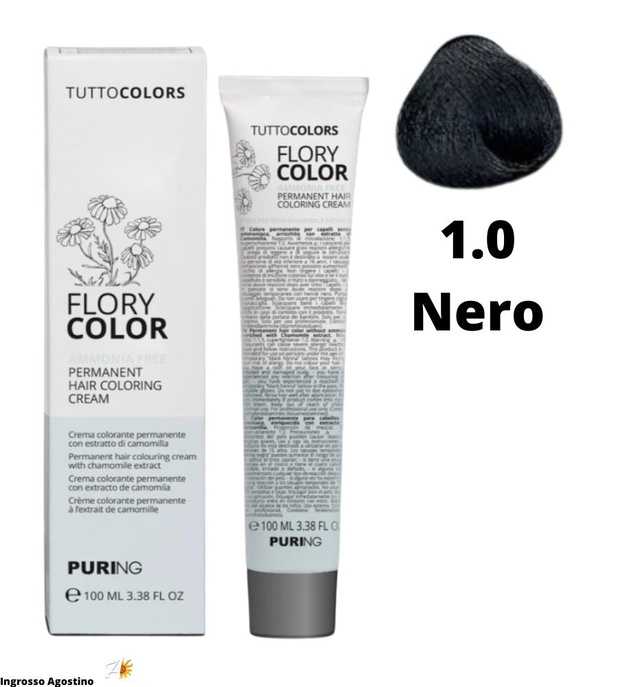 Tintura Flory Color Senza Ammoniaca 100ml 1.0 Nero