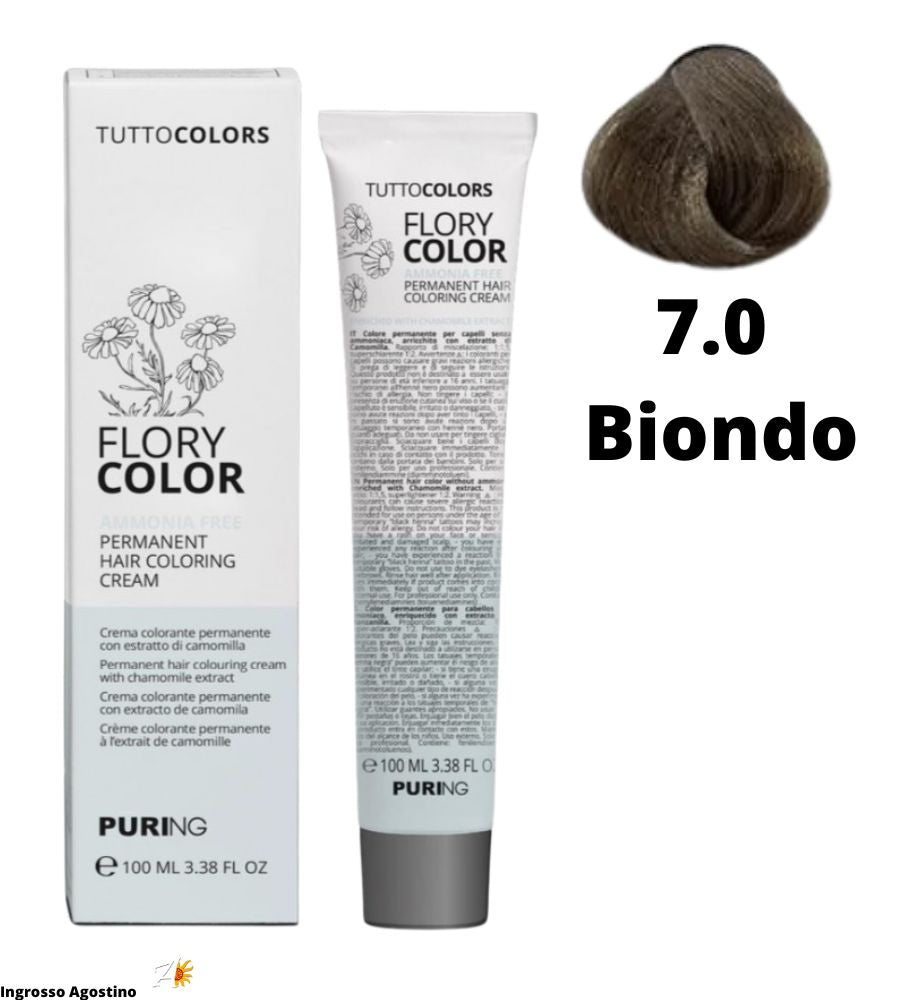 Tintura Flory Color Senza Ammoniaca 100ml 7.0 Biondo