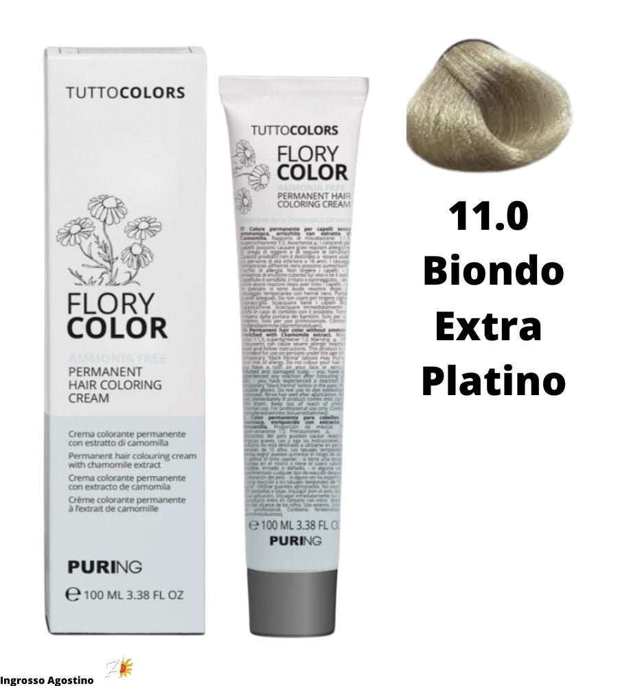 Tintura Flory Color Senza Ammoniaca 100ml 11.0 Biondo Extra Platino