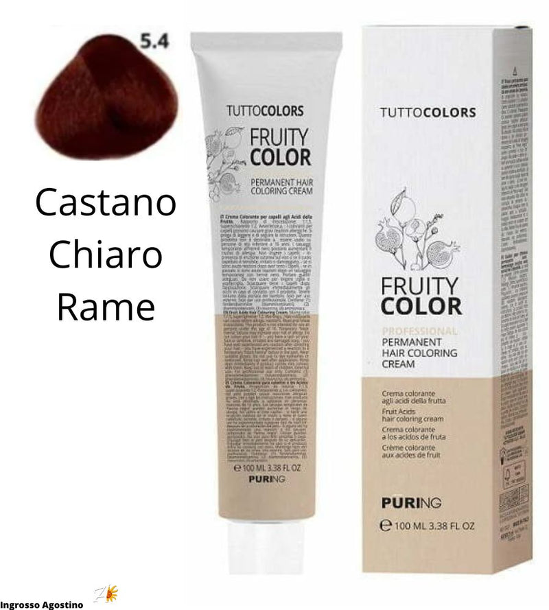 Tintura Fruity Color Puring 100ml 5.4 Castano Chiaro Rame