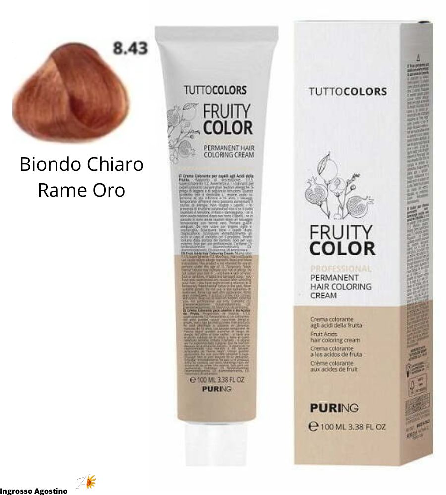 Tintura Fruity Color Puring 100ml 8.43 Biondo Chiaro Rame Oro