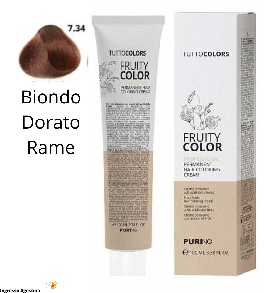 Tintura Fruity Color Puring 100ml 7.34 Biondo Dorato Rame