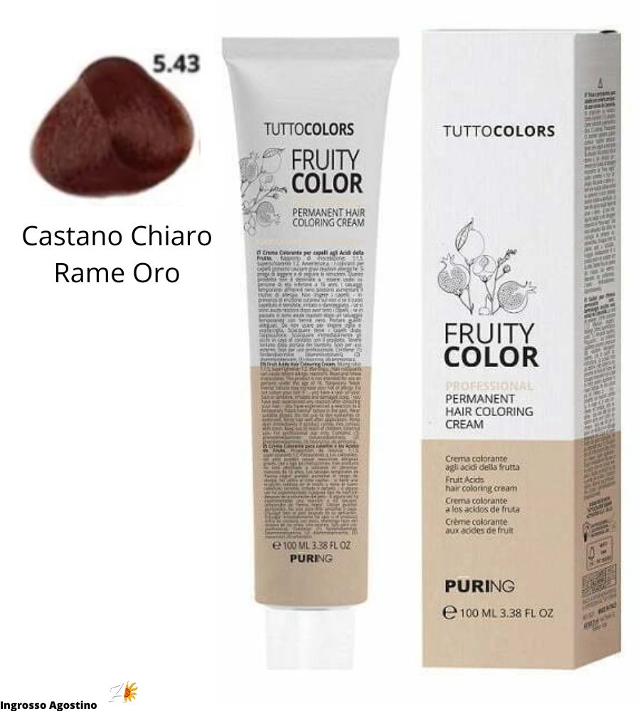 Tintura Fruity Color Puring 100ml 5.43 Castano Chiaro Rame Oro