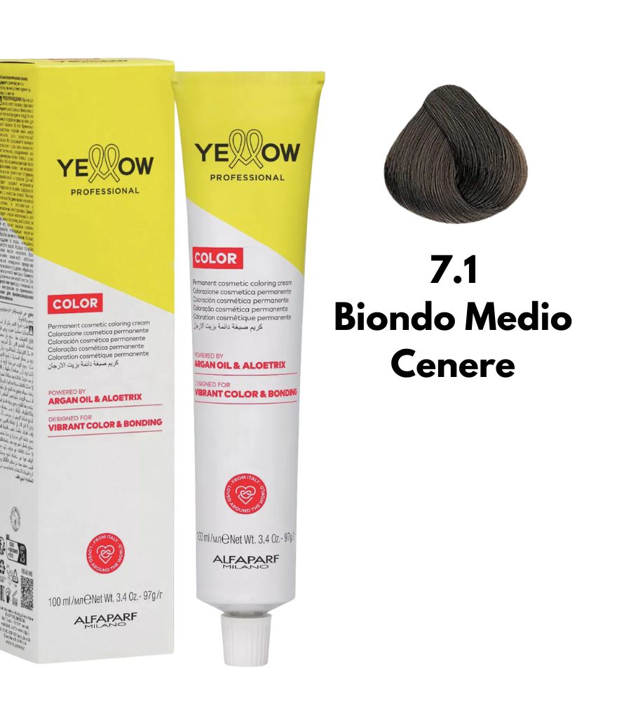 Yellow Alfaparf Dye 100ml 7.1 Medium Ash Blonde