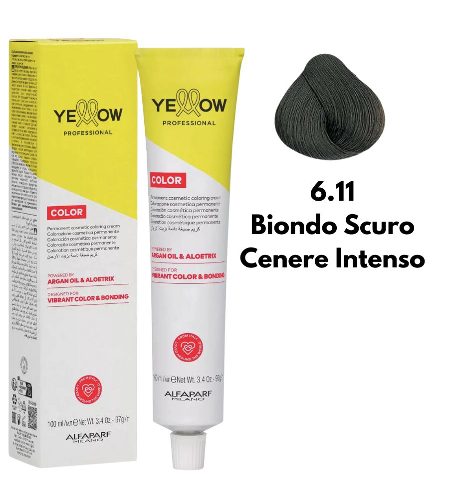 Yellow Alfaparf Dye 100ml 6.11 Dark Ash Blonde Intense