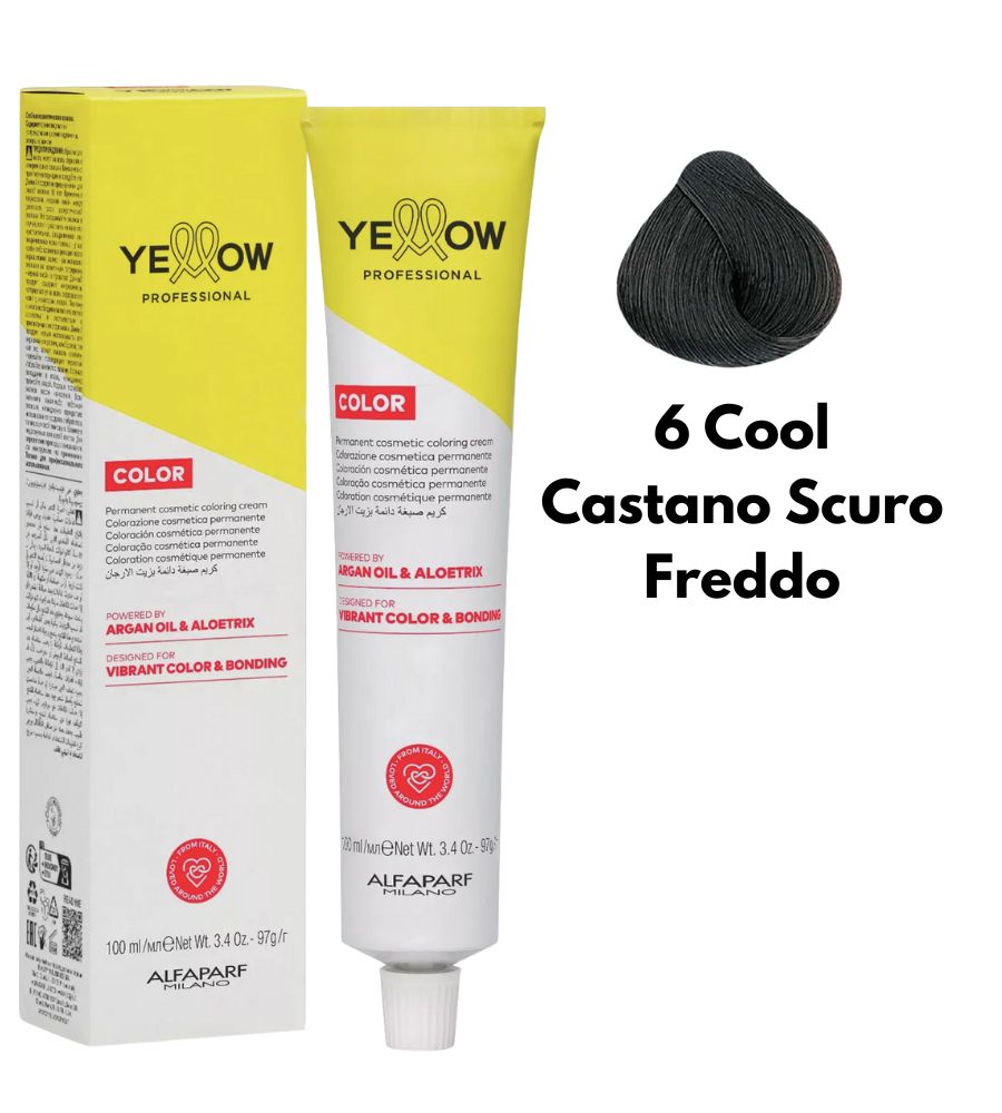 Yellow Alfaparf Dye 100ml 6 Cool Dark Blonde Cold