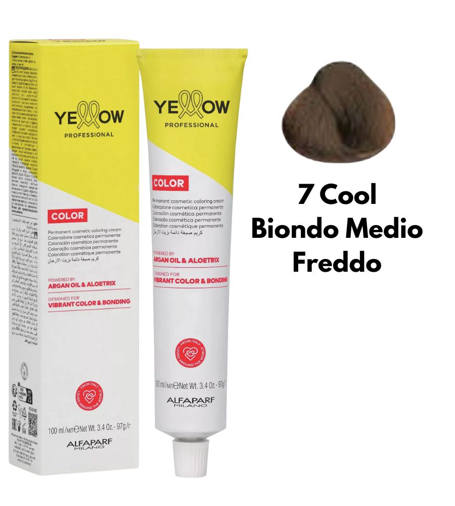 Yellow Alfaparf Dye 100ml 7 Cool Medium Cool Blonde