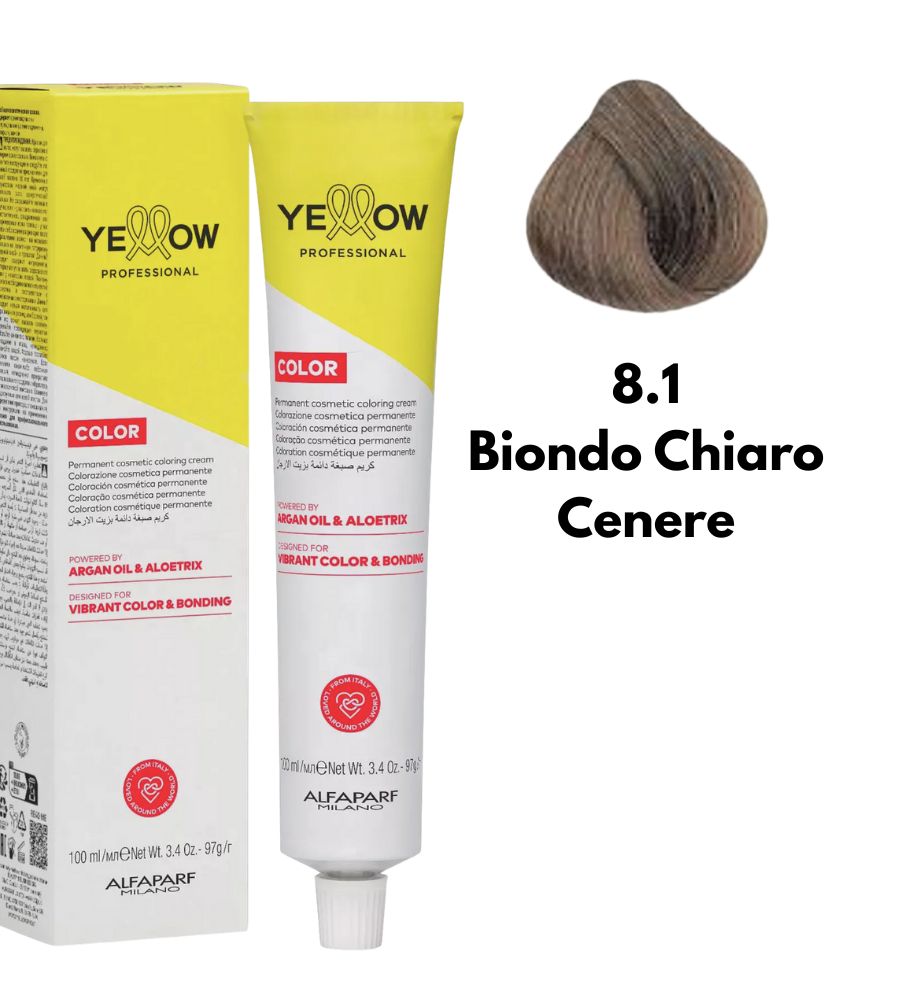 Yellow Alfaparf Dye 100ml 8.1 Light Ash Blonde