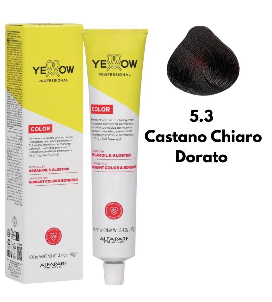 Yellow Alfaparf Hair Dye 100ml 5.3 Light Golden Brown