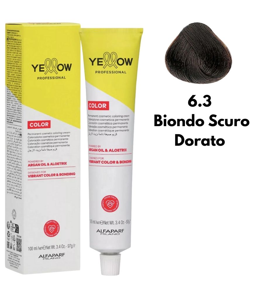 Yellow Alfaparf Dye 100ml 6.3 Dark Golden Blonde