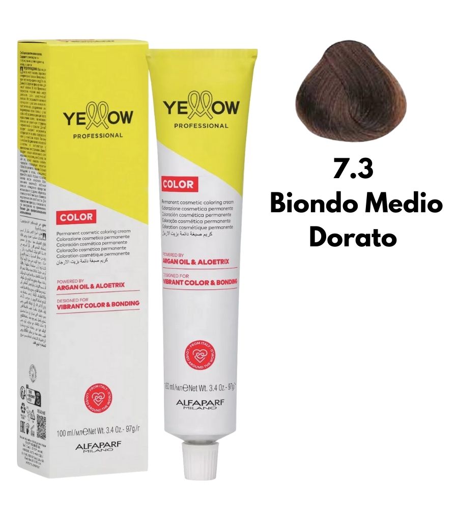 Yellow Alfaparf Dye 100ml 7.3 Medium Golden Blonde