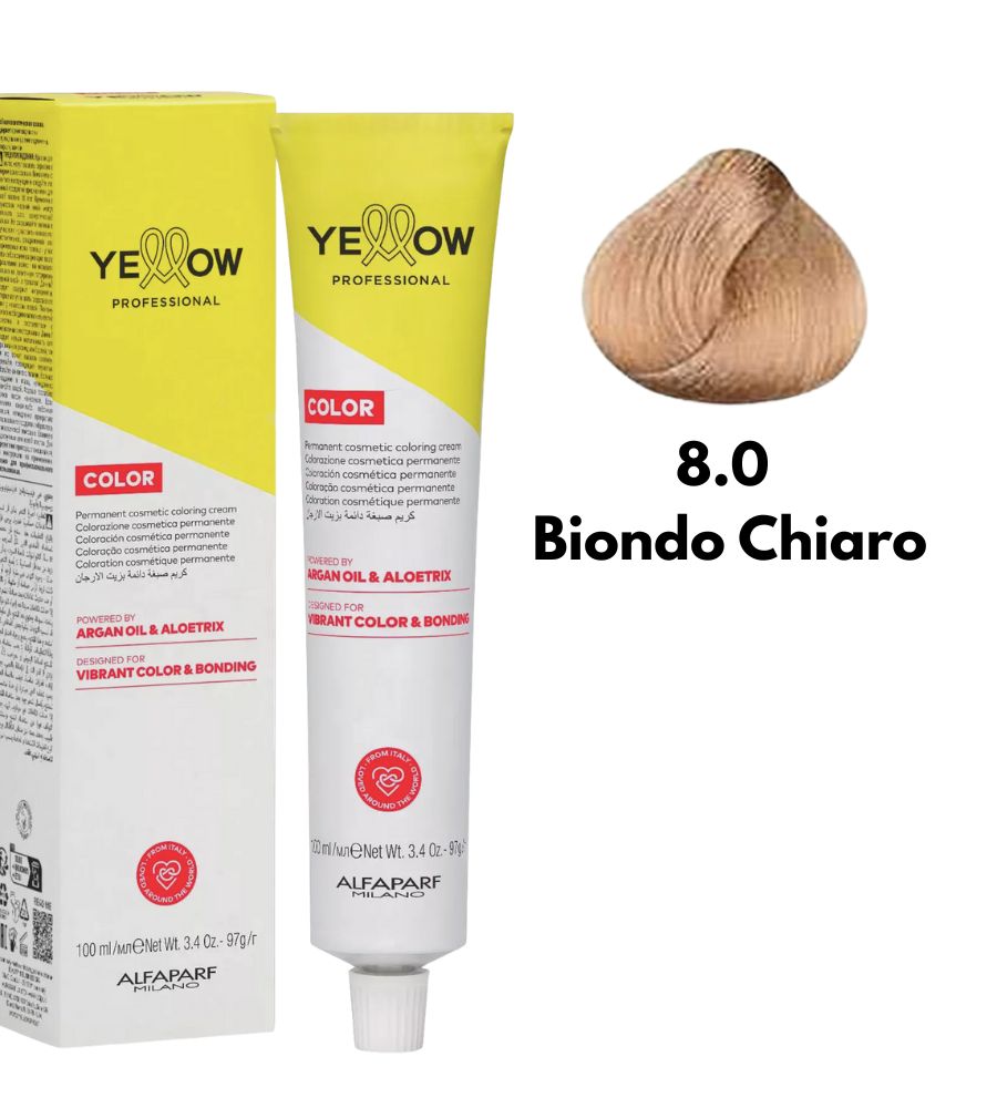 Yellow Alfaparf Dye 100ml 8 Light Blonde