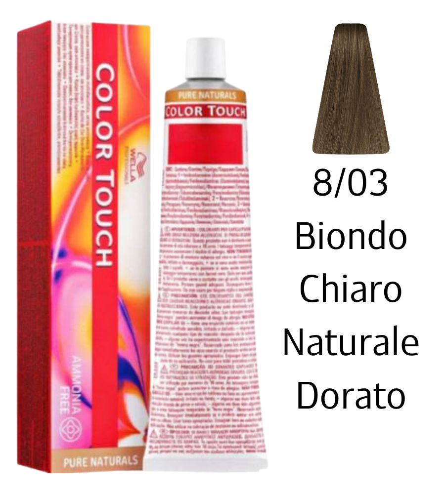 Tintura Color Touch Wella 60ml 8/03 Biondo Chiaro Naturale Dorato