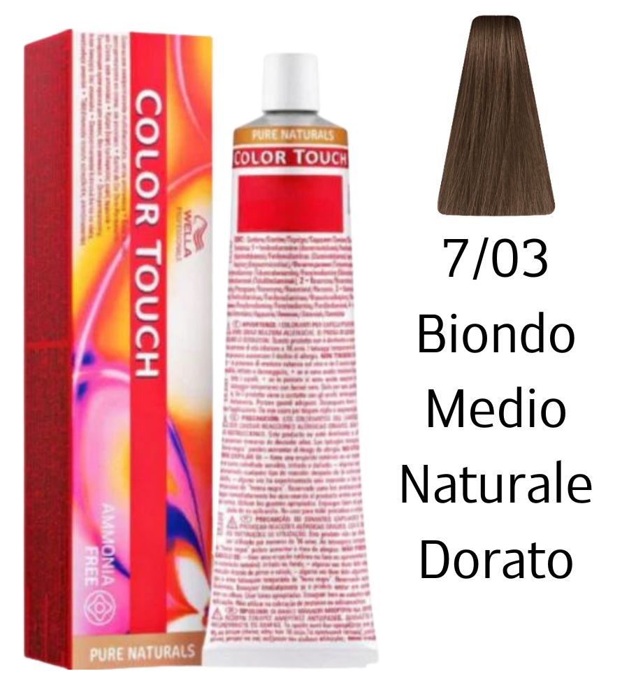 Tintura Color Touch Wella 60ml 7/03 Biondo Medio Naturale Dorato