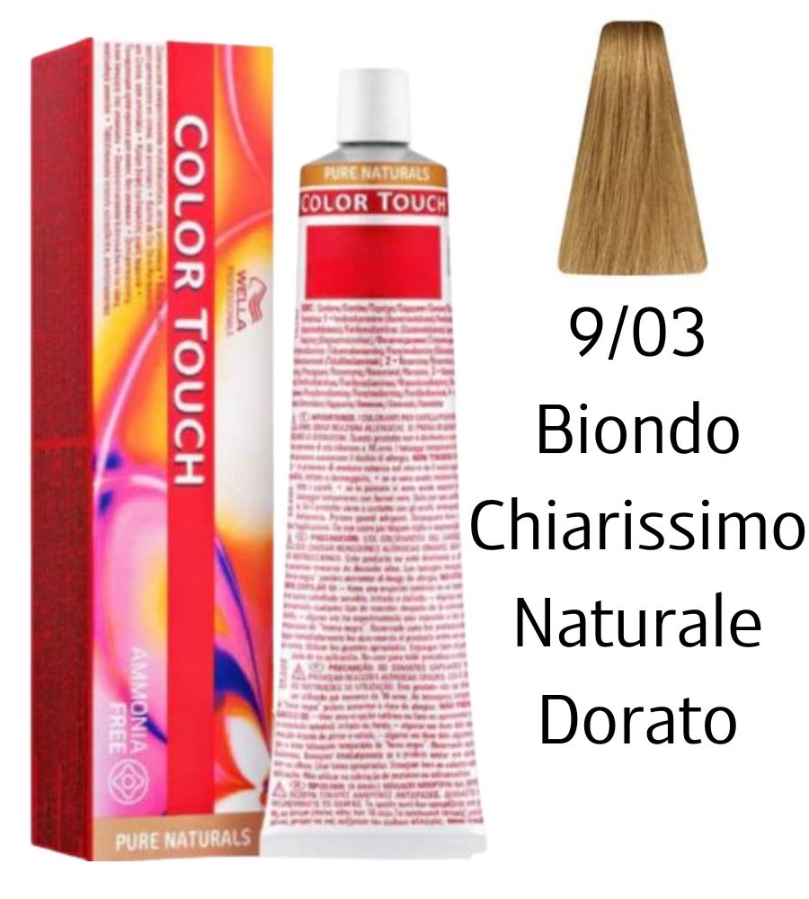 Tintura Color Touch Wella 60ml 9/03 Biondo Chiarissimo Naturale Dorato