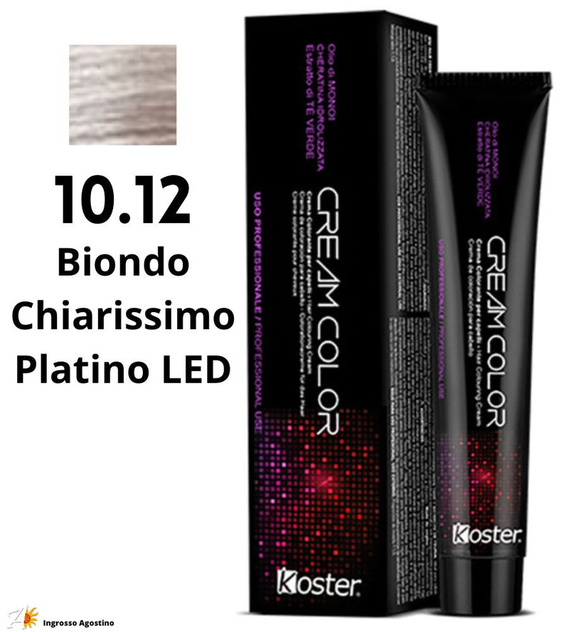 Tintura Koster Cream Color 100ml 10.12 Biondo Chiarissimo Platino LED