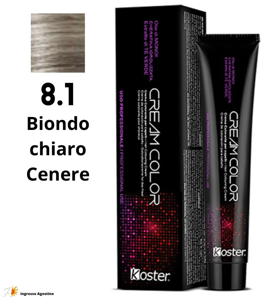 Tintura Koster Cream Color 100ml 8.1 Biondo Chiaro Cenere