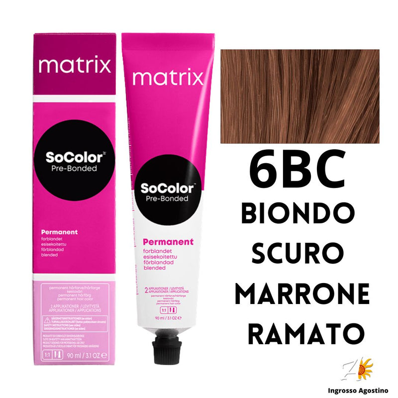 Tintura SoColor Matrix 6BC Biondo Scuro Marrone Ramato 90ml
