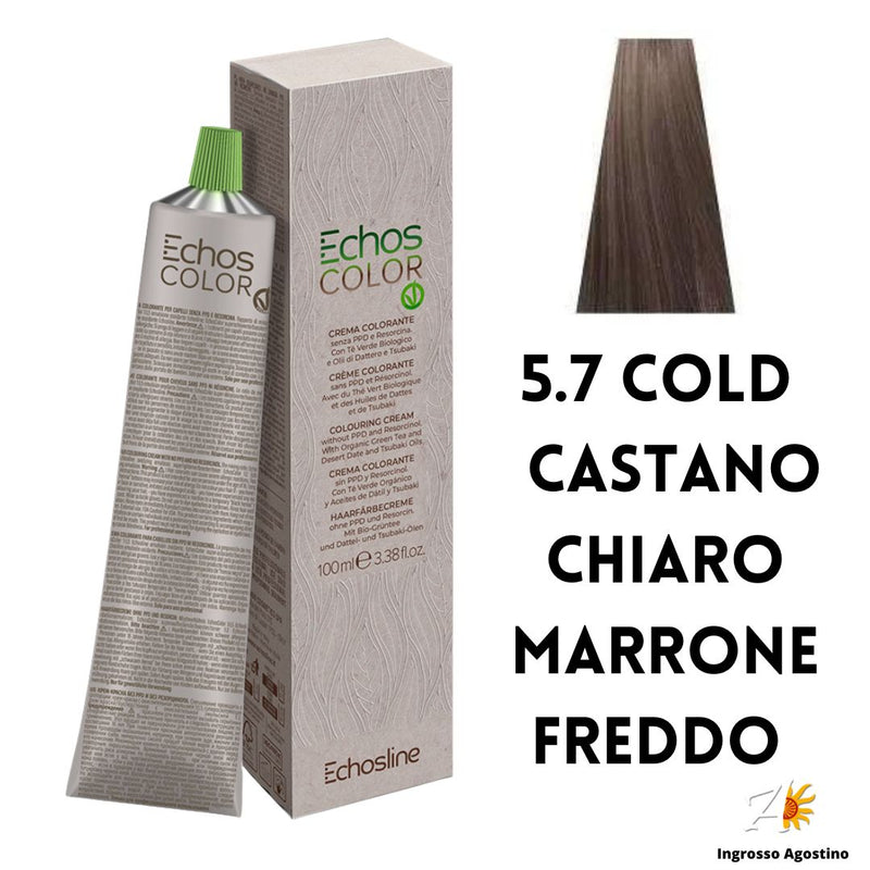 Echosline Echos Color Tintura 5.7 COLD Castano Chiaro Marrone Freddo 100ml
