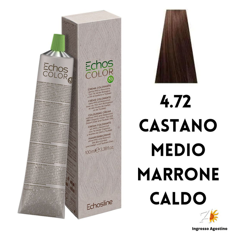Echosline Echos Color Vegan 4.72 Castano Medio Marrone caldo 100ml