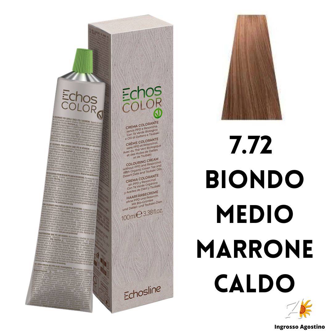 Echosline Echos Color Vegan 7.72 Biondo Medio Marrone caldo 100ml