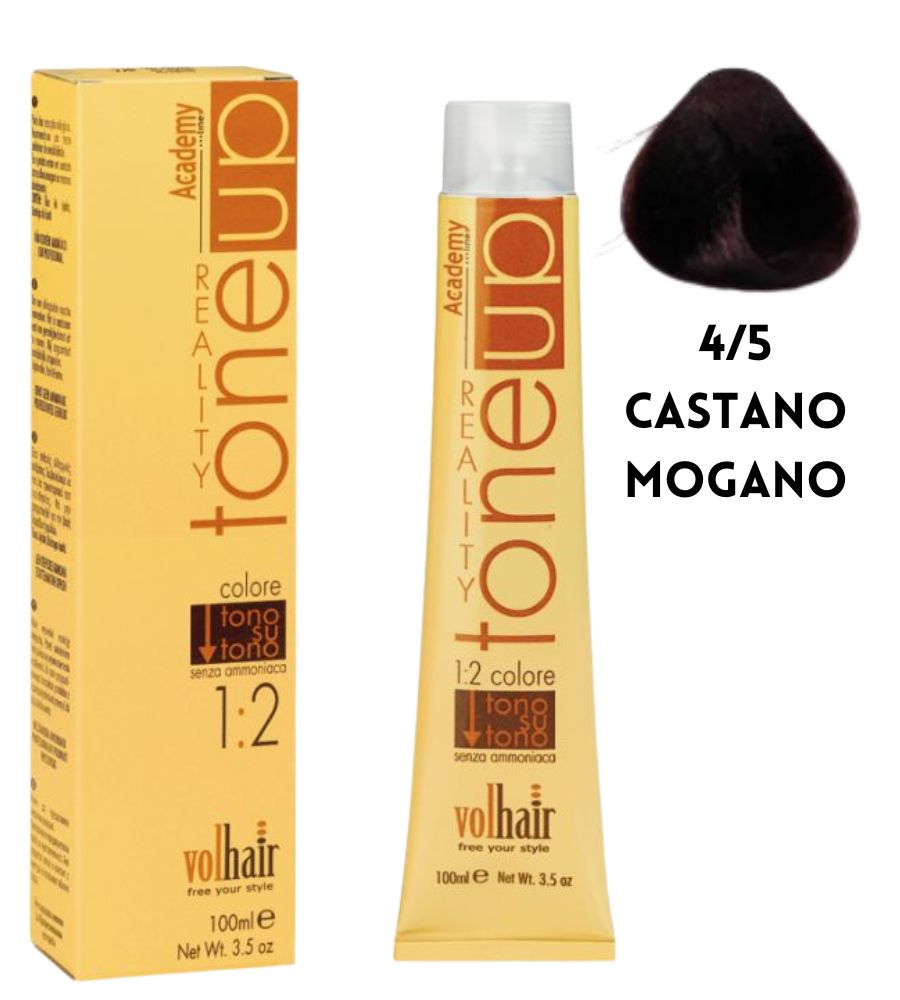 Tintura Tone Up Volhair Academy 100 ml 4/5 Castano Mogano